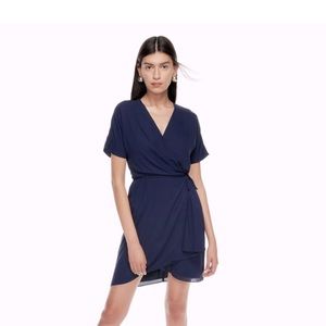 Aritzia Babaton Wallace Wrap Dress in Pure Indigo XXS